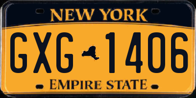 NY license plate GXG1406