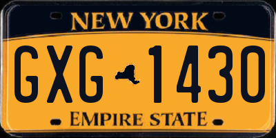 NY license plate GXG1430