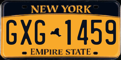NY license plate GXG1459