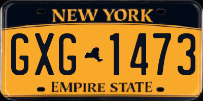 NY license plate GXG1473