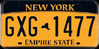 NY license plate GXG1477