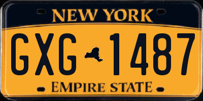 NY license plate GXG1487