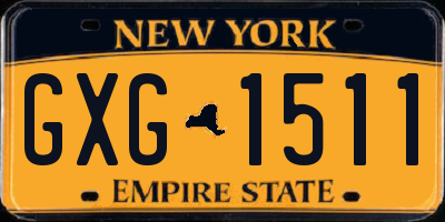 NY license plate GXG1511
