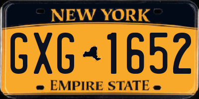 NY license plate GXG1652