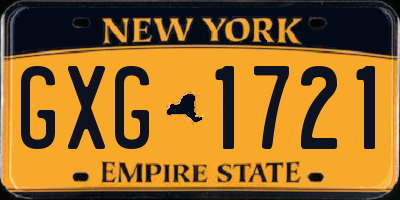 NY license plate GXG1721