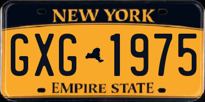 NY license plate GXG1975