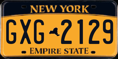NY license plate GXG2129