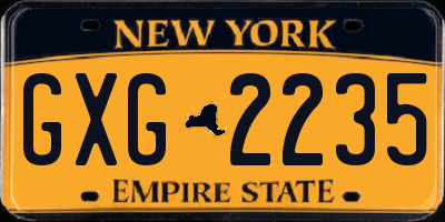 NY license plate GXG2235