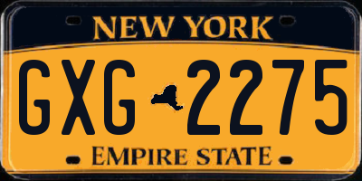 NY license plate GXG2275