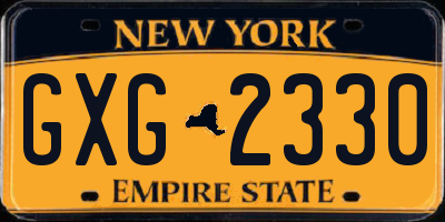NY license plate GXG2330