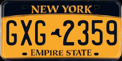 NY license plate GXG2359