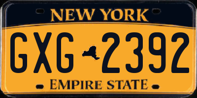 NY license plate GXG2392