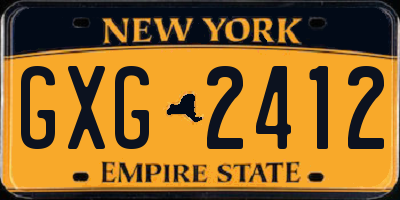 NY license plate GXG2412