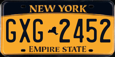 NY license plate GXG2452