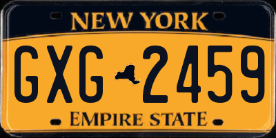 NY license plate GXG2459
