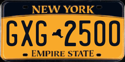 NY license plate GXG2500