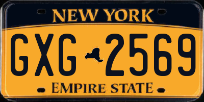 NY license plate GXG2569