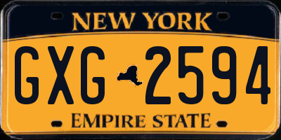 NY license plate GXG2594