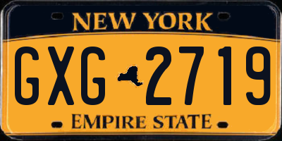 NY license plate GXG2719