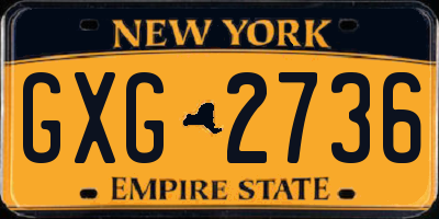 NY license plate GXG2736
