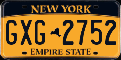 NY license plate GXG2752