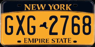 NY license plate GXG2768