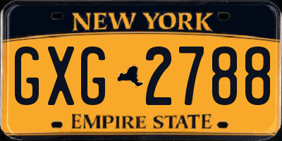 NY license plate GXG2788