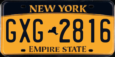 NY license plate GXG2816