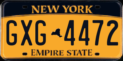 NY license plate GXG4472
