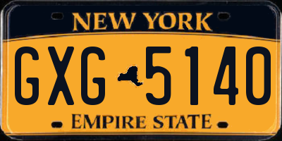 NY license plate GXG5140