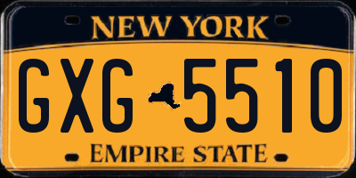 NY license plate GXG5510