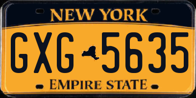 NY license plate GXG5635