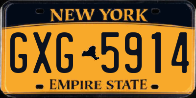 NY license plate GXG5914