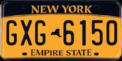NY license plate GXG6150