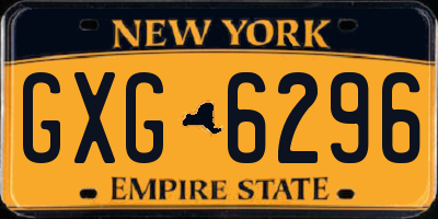 NY license plate GXG6296