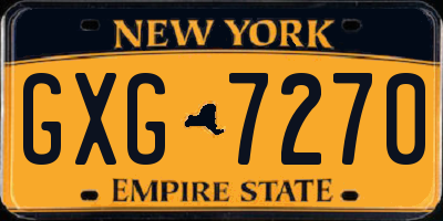 NY license plate GXG7270