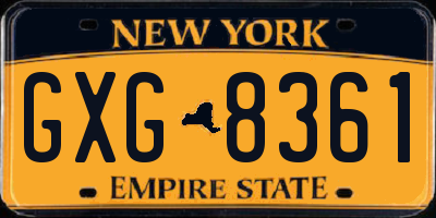 NY license plate GXG8361