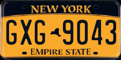 NY license plate GXG9043