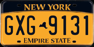 NY license plate GXG9131