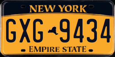 NY license plate GXG9434