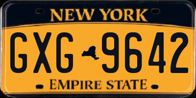 NY license plate GXG9642