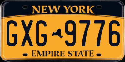 NY license plate GXG9776
