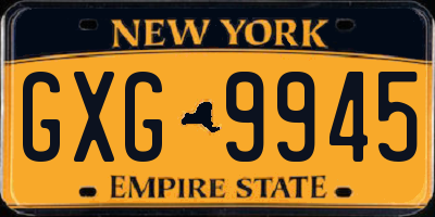 NY license plate GXG9945