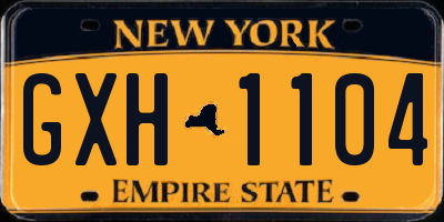 NY license plate GXH1104