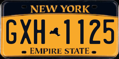 NY license plate GXH1125