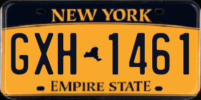NY license plate GXH1461