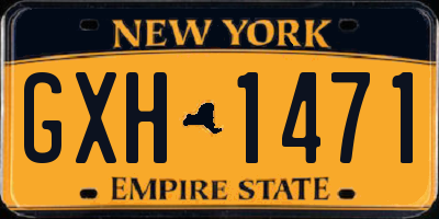 NY license plate GXH1471