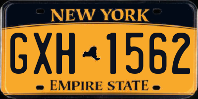 NY license plate GXH1562