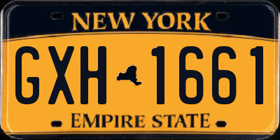 NY license plate GXH1661