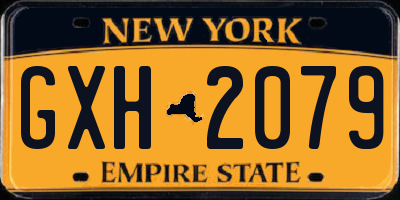 NY license plate GXH2079